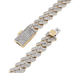 11MM 10k Yellow Gold 6.74CTW Natural Diamond Prong Cuban Chain 63.9gms Necklace