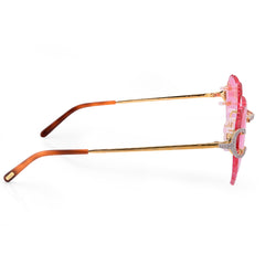 Cartier Glasses 2.5CTW Natural Diamond Pink Heart Yellow Gold Wires C-Decor Glasses 29.7g