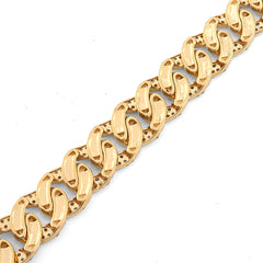 8MM 10k Yellow Gold 16.2g 3.9CTW Natural Diamond Cuban Link 8 Inch Mens Bracelet