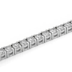 4MM 14k White Gold 9.60CTW Natural Diamond 20 Pointer Men Women Tennis Bracelet 8" 23.2gm
