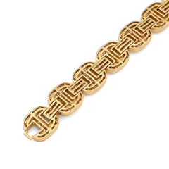 10MM 10k Yellow Gold 24.3gm 4.11CTW Pure Round/Baguette Diamond GG Link Bracelet