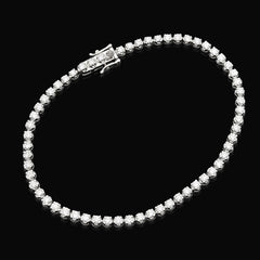 925 Sterling Silver 3.7gms 2 CTW Lab Grown Diamond Tennis Bracelet 7 Inch Armlet