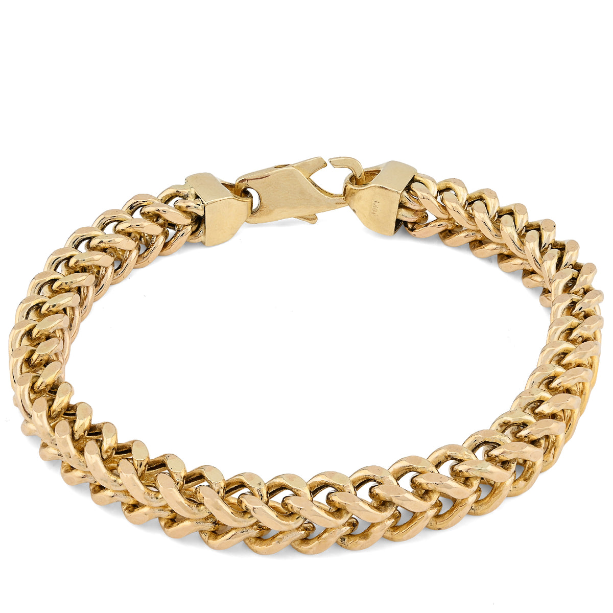 For Mens 8MM Fine 10k Yellow Gold Franco Link Bracelet 33.1grams 9 Inches Armlet