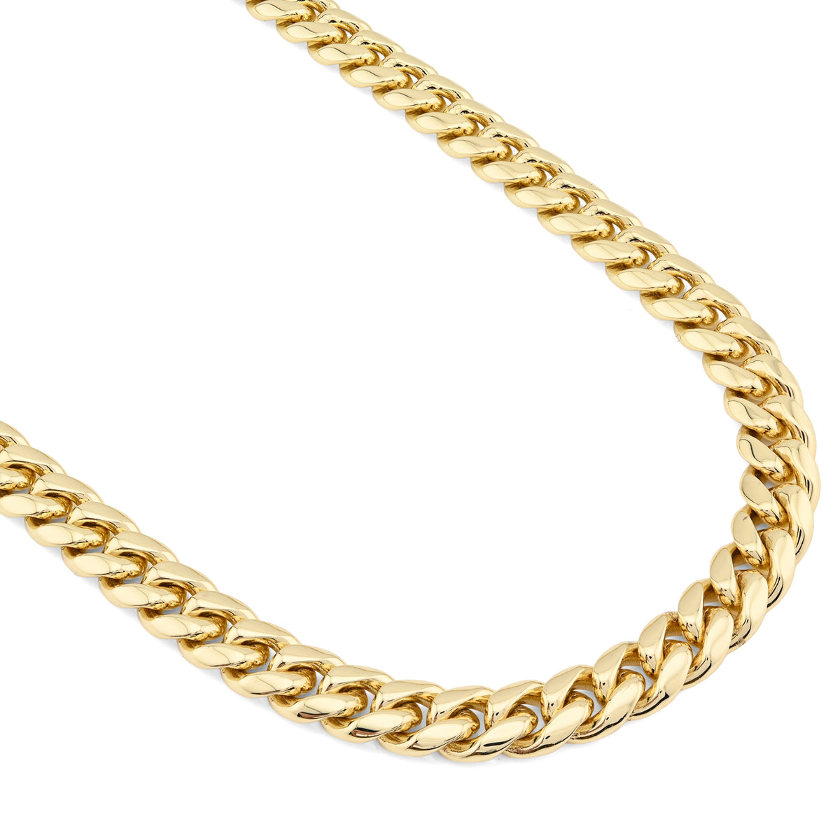 10MM Stainless Steel Gold Plated 20 Inch Cuban Link Chain 104.4gms Mens Necklace
