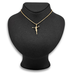 Mens 10k Yellow Gold Jesus Crucifix Religious Pendant 2g Charm