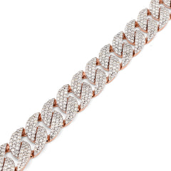 Mens 10MM 10k Rose Gold 26.2g 6.32CTW Natural Diamond Cuban Link Bracelet 8 Inch