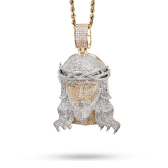 10k Yellow Gold 3.75CTW Natural Diamond ICED OUT Jesus Head Pendant 24.2g Charm