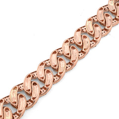 Mens 10MM 10k Rose Gold 26.2g 6.32CTW Natural Diamond Cuban Link Bracelet 8 Inch
