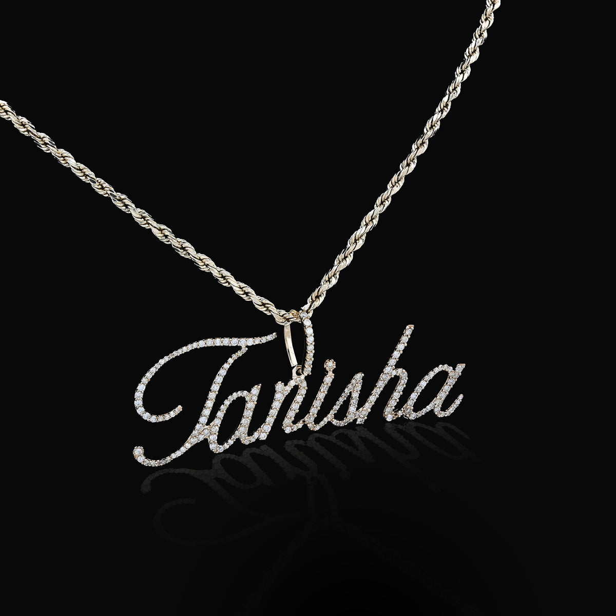10k Yellow Gold 1.25CTW Natural Diamond "Tanisha" Name Letter Pendant 3.6g Charm