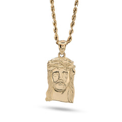 10k Yellow Gold Textured Mens Jesus Pendant Religious 2.1g Charm
