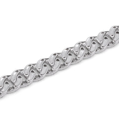 8MM 10k White Gold 4.07CTW Natural Diamond Cuban Mens Bracelet 8" 16.43gm