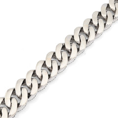 8.5MM 10k White Gold 27.5gm 3.9CTW Natural Round/Baguette Diamond Cuban Bracelet