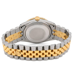 Mens Rolex Datejust 36MM SS/10k Gold 2CTW Diamond Bezel Jubilee Black Face Watch