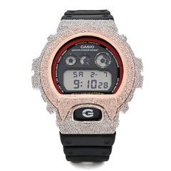 Rose and White 3 CTW Natural Diamonds Digital G-Shock Casio Watch For Mens