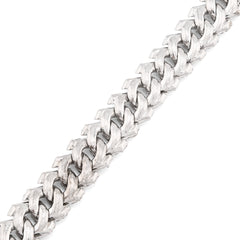 8MM 925 Sterling Silver 23.8g 3.9CTW Natural Diamond Snake Cuban Bracelet 8 Inch