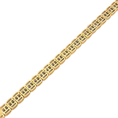 5.5MM 10k Yellow Gold 15.2gm 3.72CTW Round/Baguette Pure Diamond Tennis Bracelet