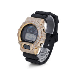 Mens Casio G-Shock DW6900 4.55CTW Natural Diamond Yellow Baguette Bezel Watch