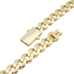 12MM 1/10th 10k Yellow Gold Bonded 925 Cuban Link Chain 22 Inch 42.3gms Necklace
