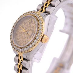 Rolex 26MM Dateiust Champagne Dial Diamond Bezel 1.5CT 2-Tone Jubilee Band Womens Watch