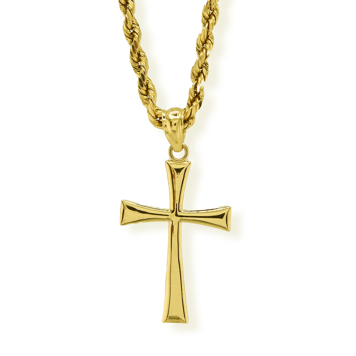 10k Yellow Gold Unisex Adults Cross Pendant Religious 0.5g Charm