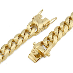 10MM Stainless Steel Gold Plated 20 Inch Cuban Link Chain 104.4gms Mens Necklace