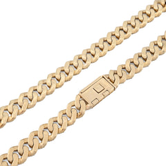 8MM 10k Yellow Gold 9.5CTW Natural Diamond 22In Cuban Link Chain 54.6gm Necklace