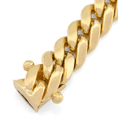 7.5MM Real 10k Yellow Gold Men Solid Cuban Link Bracelet 32.9gms 8 Inches Armlet