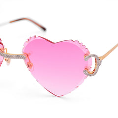 Cartier Glasses 2.5CTW Natural Diamond Pink Heart Yellow Gold Wires C-Decor Glasses 29.7g