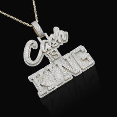 10k Yellow Gold 4.96CTW Pure Diamond "Cash Is King" Pendant Solid Back 37g Charm