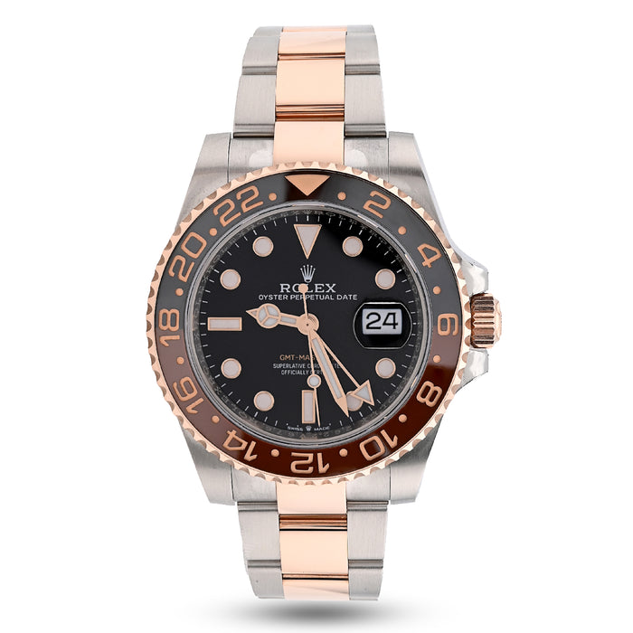 Rolex GMT-Master II Rootbeer 40MM Two-Tone Everose Oyster Band Men Watch 126711CHNR Full Set