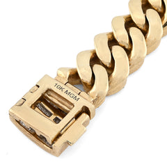11.5MM 10k Yellow Gold 70.2gm 8CTW Natural Round/Baguette Cuban Diamond Bracelet