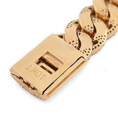 12MM 10k Yellow Gold 40.3gm 6.8CTW Natural Round/Baguette Diamond Cuban Bracelet