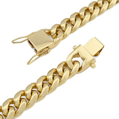 10MM Stainless Steel Gold Plated 20 Inch Cuban Link Chain 104.4gms Mens Necklace