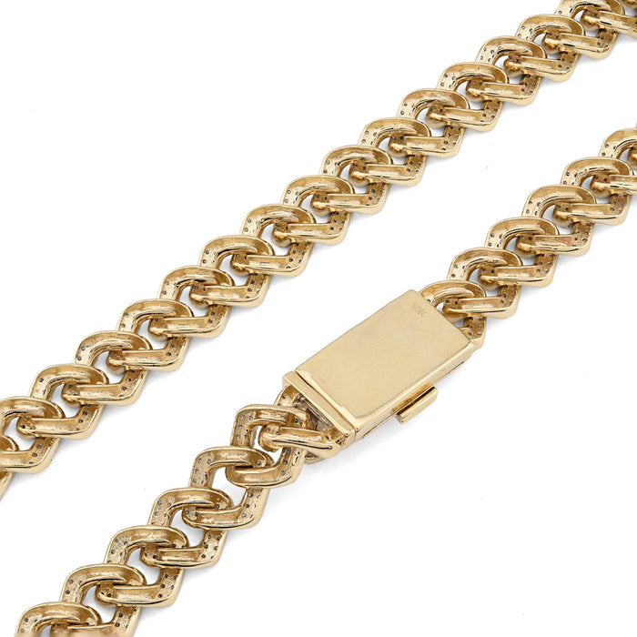 11MM 10k Yellow Gold 6.74CTW Natural Diamond Prong Cuban Chain 63.9gms Necklace