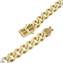 Mens 13MM Cuban Link Chain 1/10th 10k Yellow Gold Bonded 925 24In 45.9g Necklace