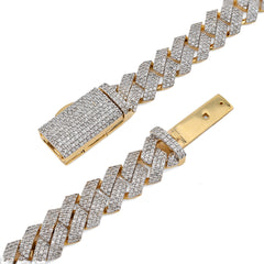 10MM 10k Yellow Gold 24In 10CTW Natural Diamond Cuban Chain Mens 86.1g Necklace