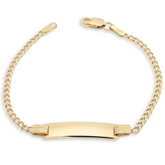 5MM 10k Yellow Gold 1.5gms Cuban Baby Bracelet 5.5 Inches Engravable ID Armlet
