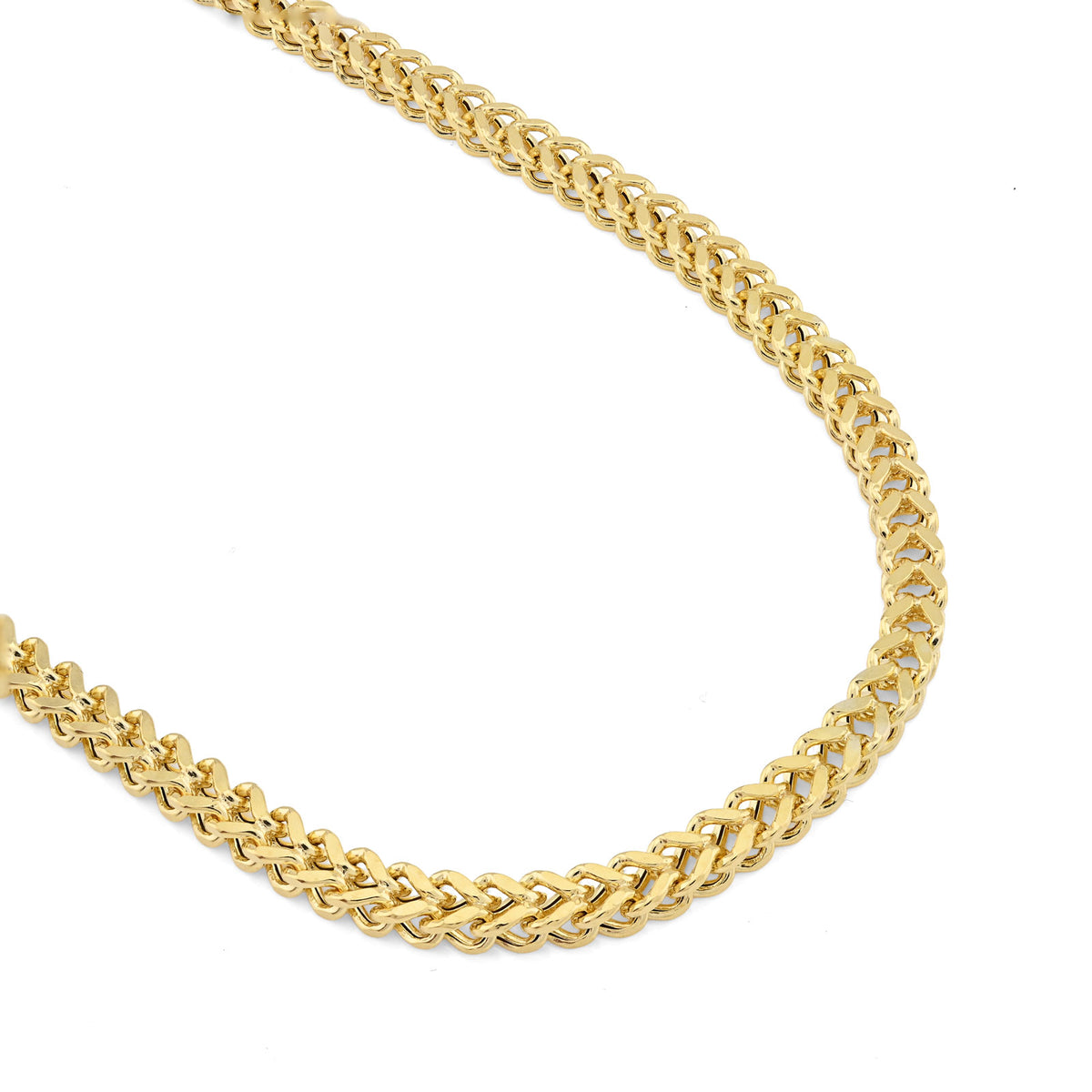 4MM Mens Franco Chain 14.3gms Necklace 1/10th 10k Gold Bonded 925 Silver 22 Inch