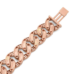 10MM 10k Rose Gold 23.2gms 5.6CTW Natural Diamond Mens Cuban Bracelet 7.5 Inches