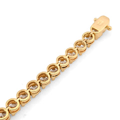 4MM Pure 14k Yellow Gold 10.4gms 6.1CTW Natural Diamond Tennis Bracelet 7 Inches