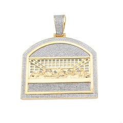 10k Yellow Gold 1.4CTW Natural Diamond Last Supper Religious Pendant 19.9g Charm