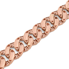 10MM 10k Rose Gold 23.2gms 5.6CTW Natural Diamond Mens Cuban Bracelet 7.5 Inches