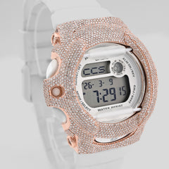 G-Shock BG169U Baby G 4.80CTW Rose Natural Diamond Bezel White Band Women Watch