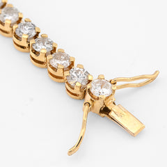 4MM Pure 14k Yellow Gold 10.4gms 6.1CTW Natural Diamond Tennis Bracelet 7 Inches