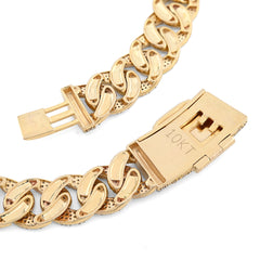 12MM 10k Yellow Gold 20.05 CTW 73.1gms Natural Diamond Cuban Chain 22In Necklace