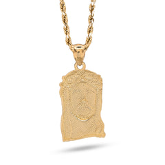 10k Yellow Gold Textured Mens Jesus Pendant Religious 2.1g Charm