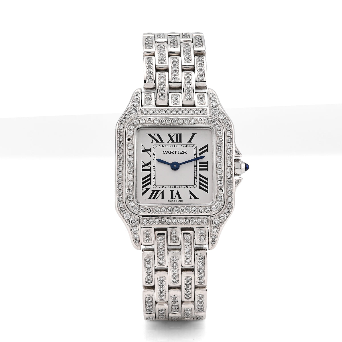 Cartier Panthere 28MM WSPN0015 9CT Natural Diamond Bussdown Roman Numeral Dial Women Watch