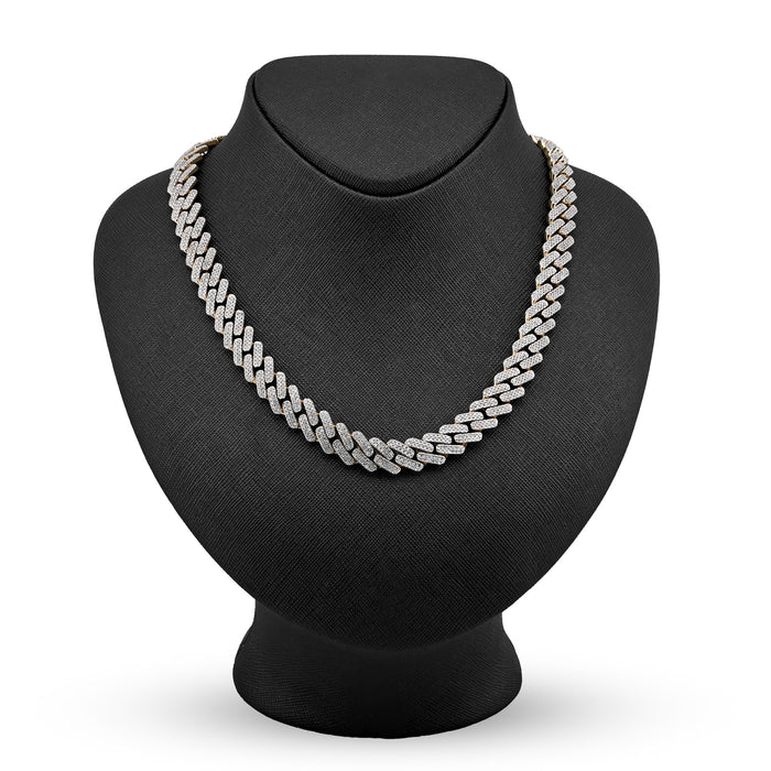 11MM 10k Yellow Gold 6.74CTW Natural Diamond Prong Cuban Chain 63.9gms Necklace