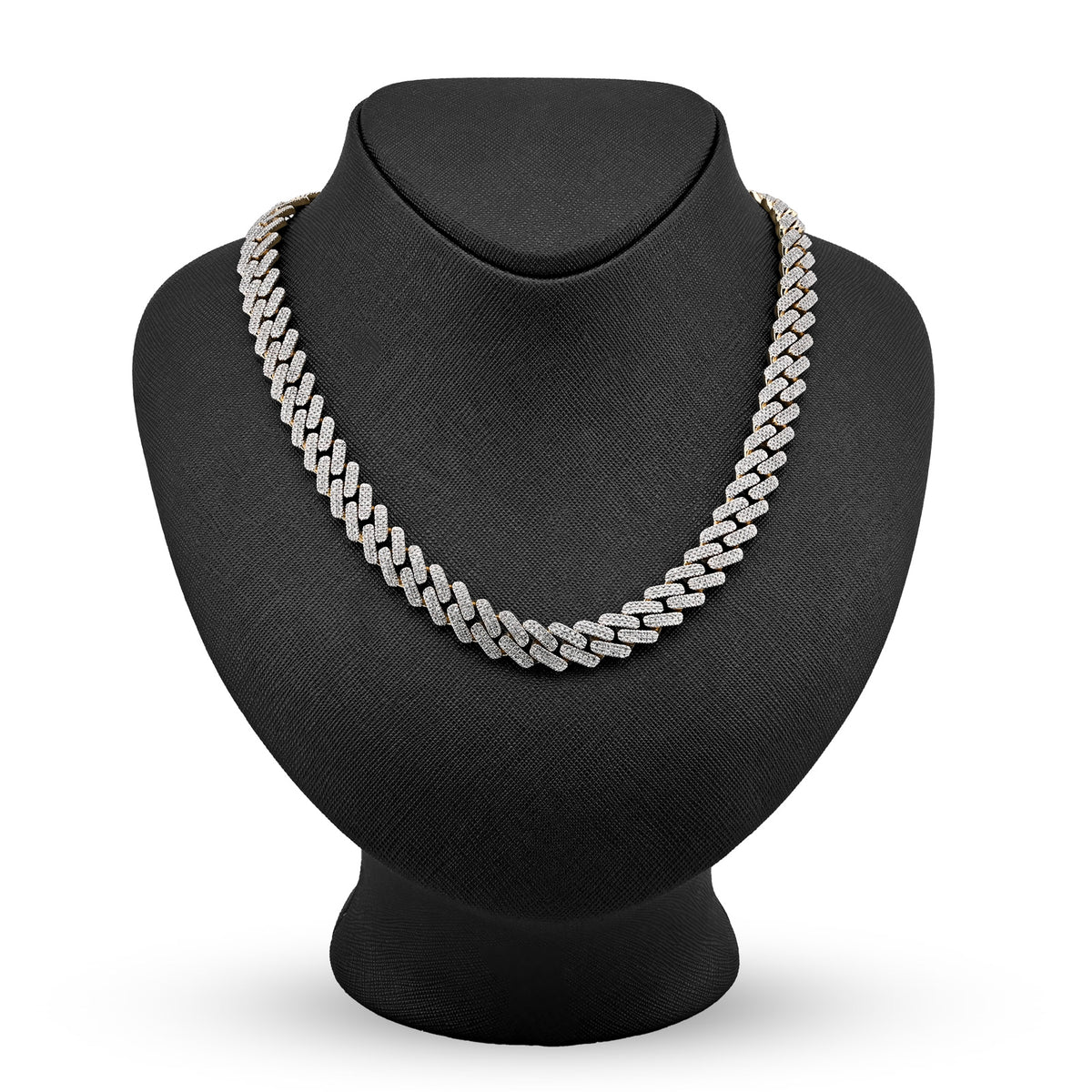 11MM 10k Yellow Gold 6.74CTW Natural Diamond Prong Cuban Chain 63.9gms Necklace