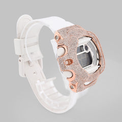 G-Shock BG169U Baby G 4.80CTW Rose Natural Diamond Bezel White Band Women Watch